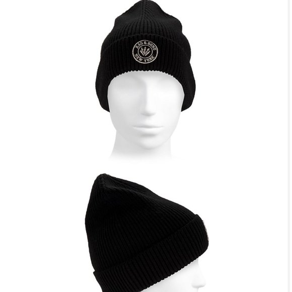 RAG & BONE Black Charlie Beanie - Picture 2 of 6